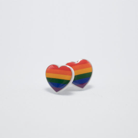 Pride Resin Heart Studs
